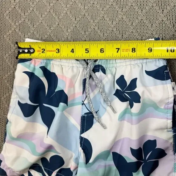 Vintage Summer Floral Print Kids Swim Shorts Trunks ~ 4 - Picture 7 of 11